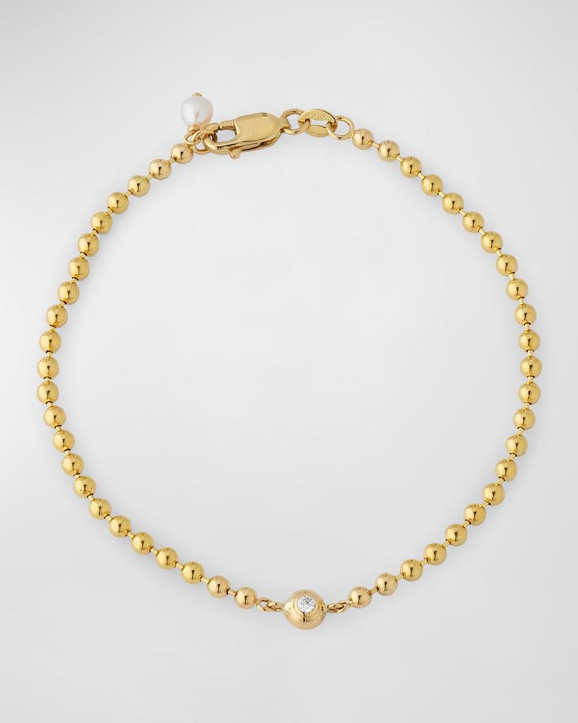 POPPY FINCH 14K Yellow Gold Bead Diamond Dome Bracelet