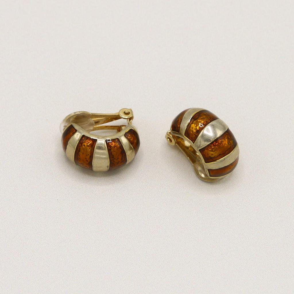 Orelia Vintage Vintage Linear Domed Stone Clip On Earrings