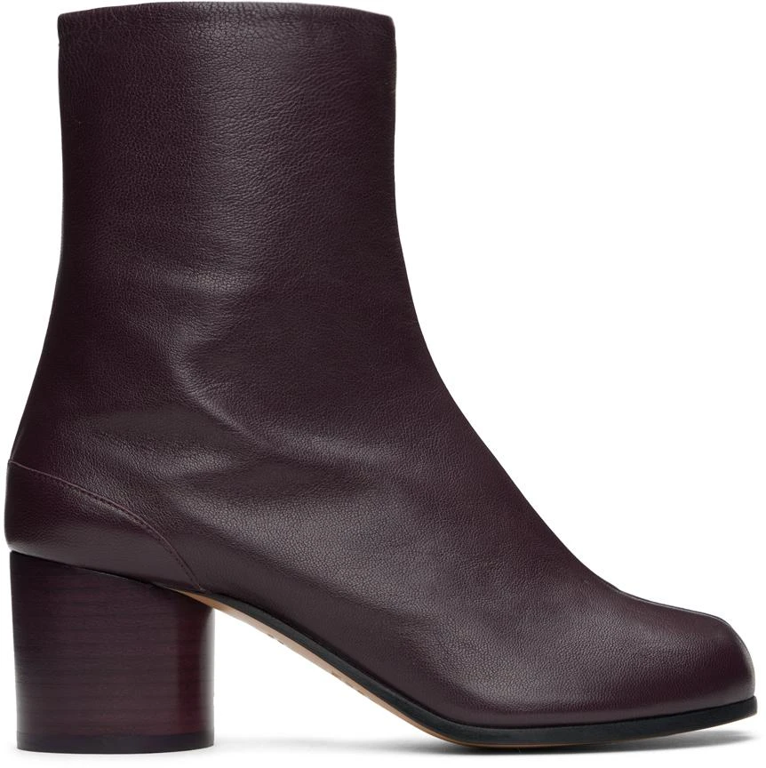 MAISON MARGIELA Burgundy Tabi Ankle Boots 1