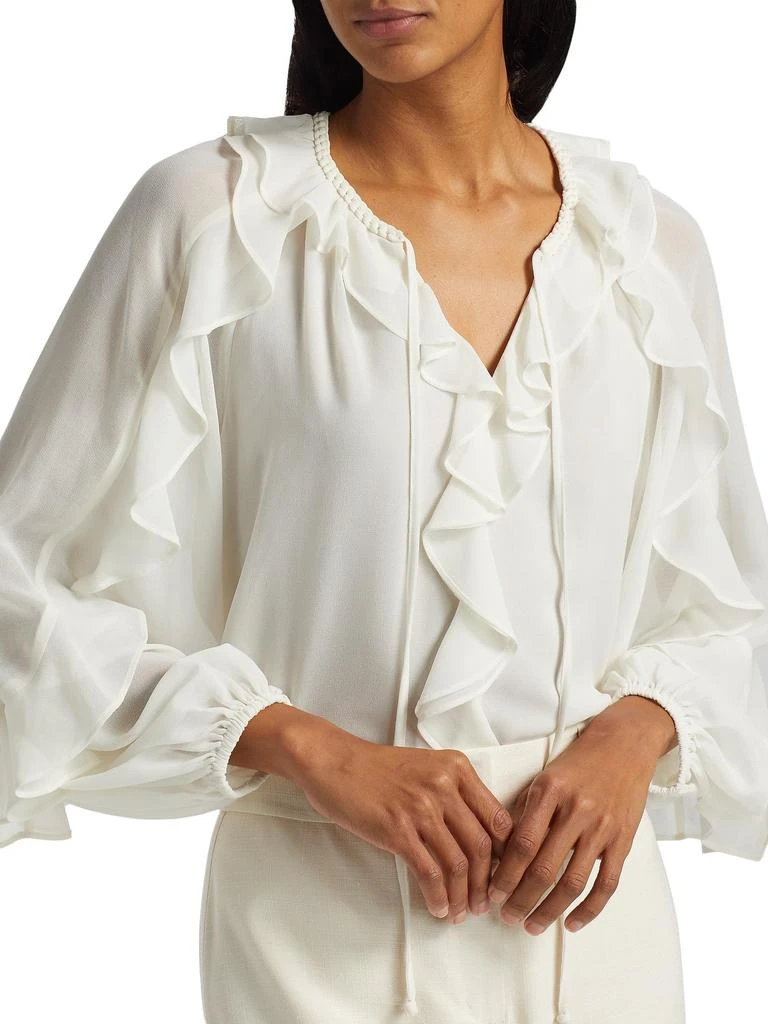 Kobi Halperin Bali Ruffled Crepe Chiffon Blouse 4