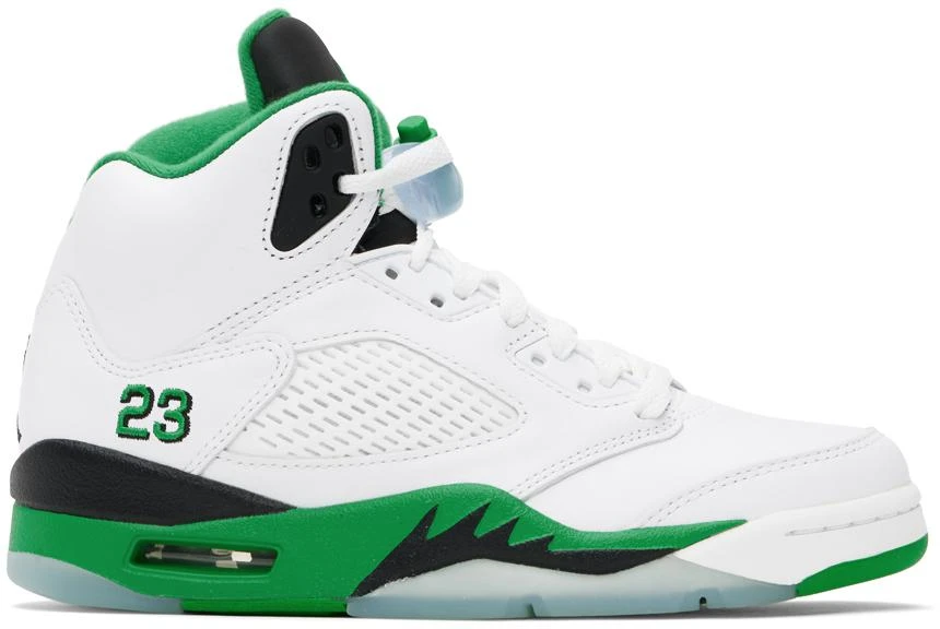 Jordan White & Green Air Jordan 5 Retro Sneakers 1