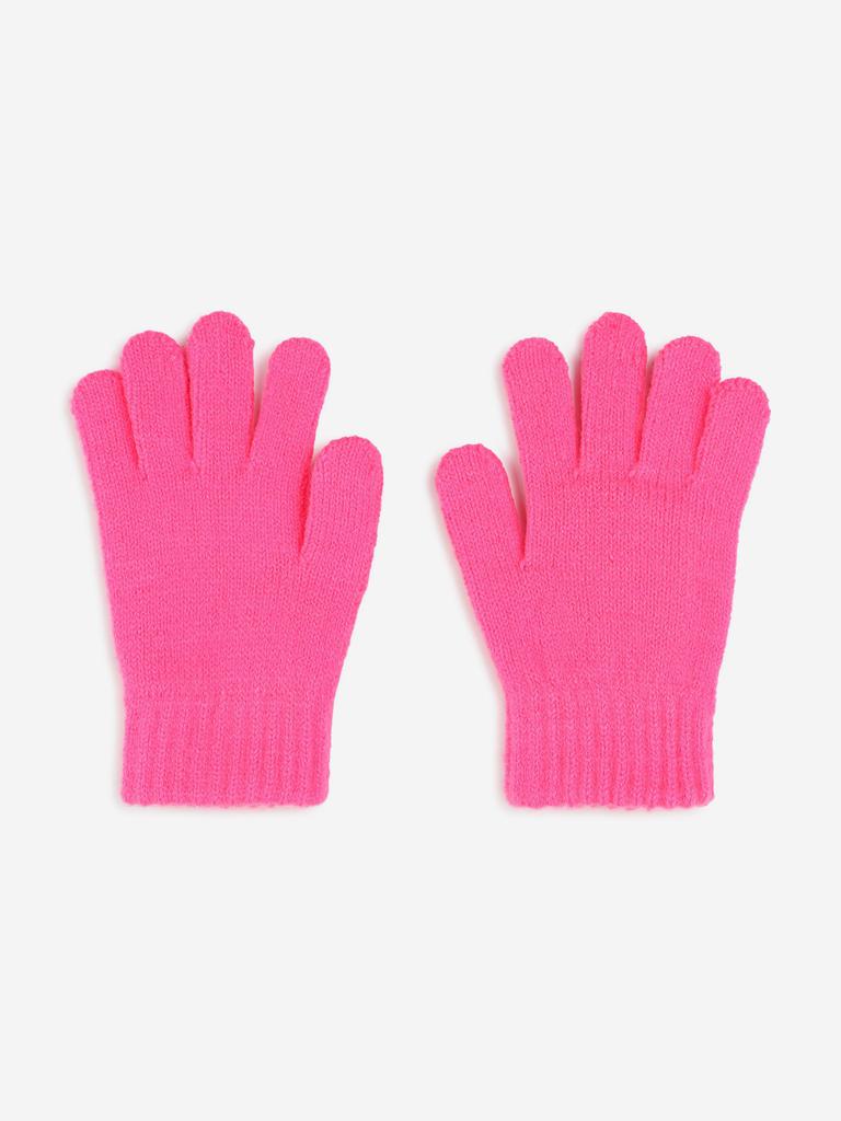 Billieblush Billieblush Girls Sequin Heart Gloves in Pink