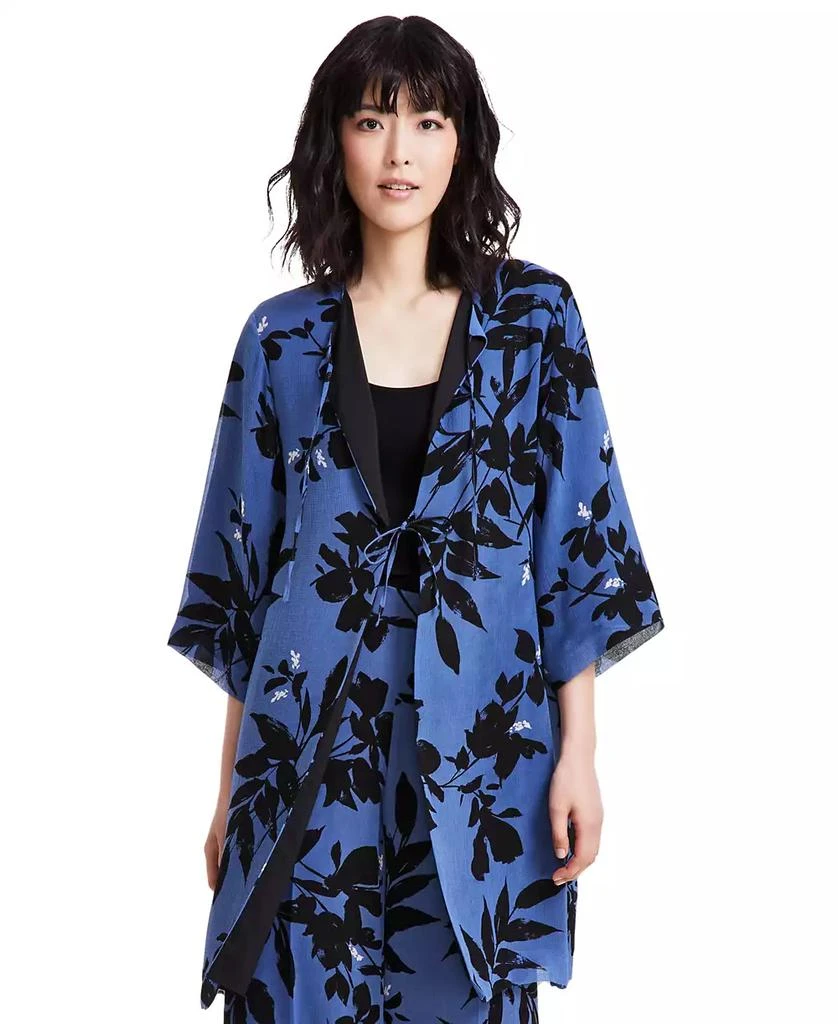 Anne Klein Women's Printed Tie-Front Topper Jacket 1