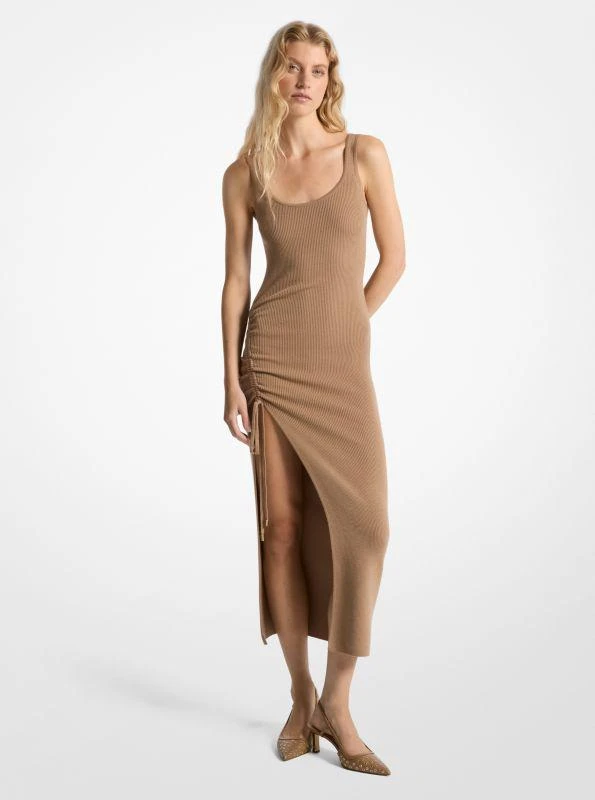 Michael Kors Stretch Wool Blend Ruched Tank Dress 1