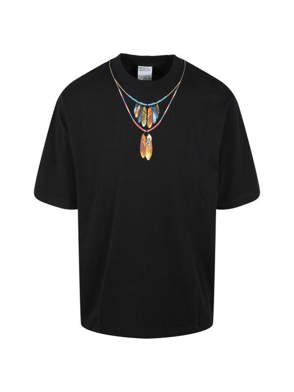 MARCELO BURLON｜HOOD/ZIP-UP (FEATHERS NECKLACE OVER HOOD Marcelo Burlon Feathers Necklace Over T-Shirt – Retro