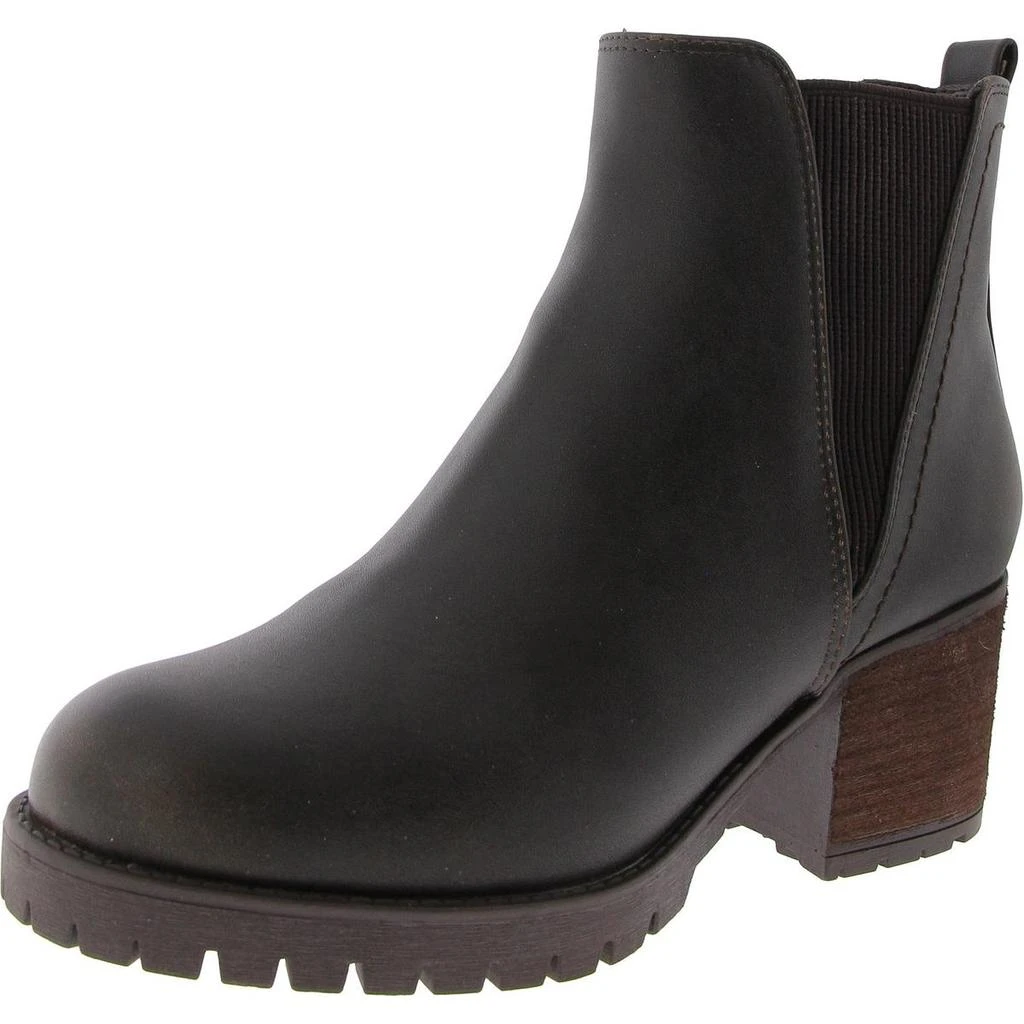 MIA Jody Womens Faux Leather Lug Sole Chelsea Boots 14