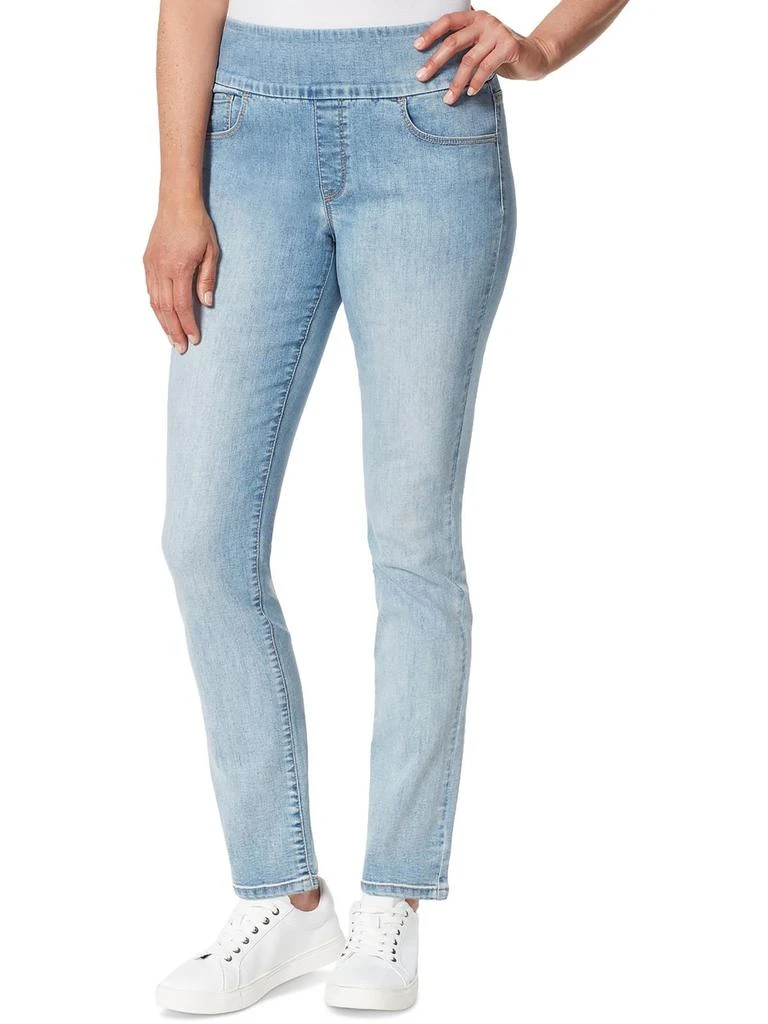 Gloria Vanderbilt Womens High Rise Pull On Straight Leg Jeans 1