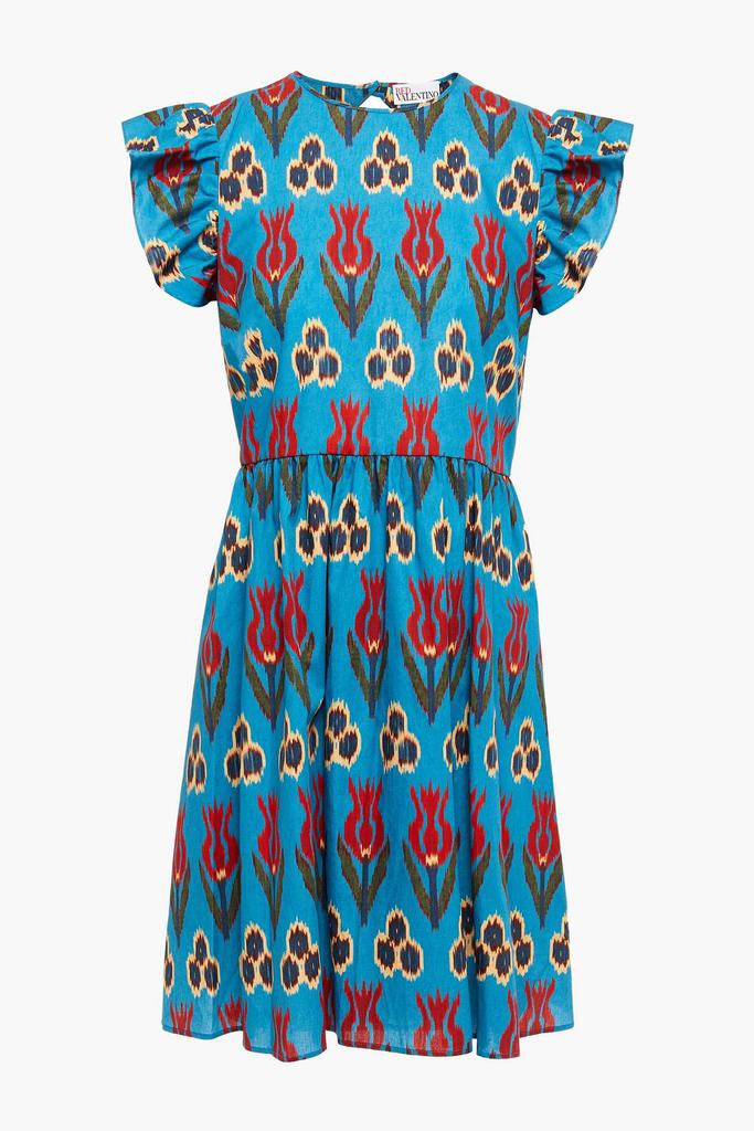 RED Valentino Cutout printed cotton-poplin mini dress