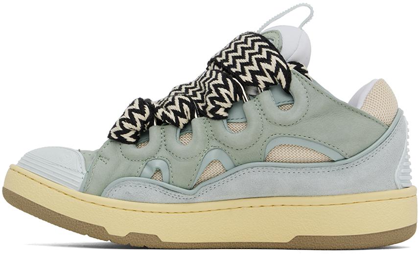 Lanvin Blue & Green Leather Curb Sneakers - Casual Shoes
