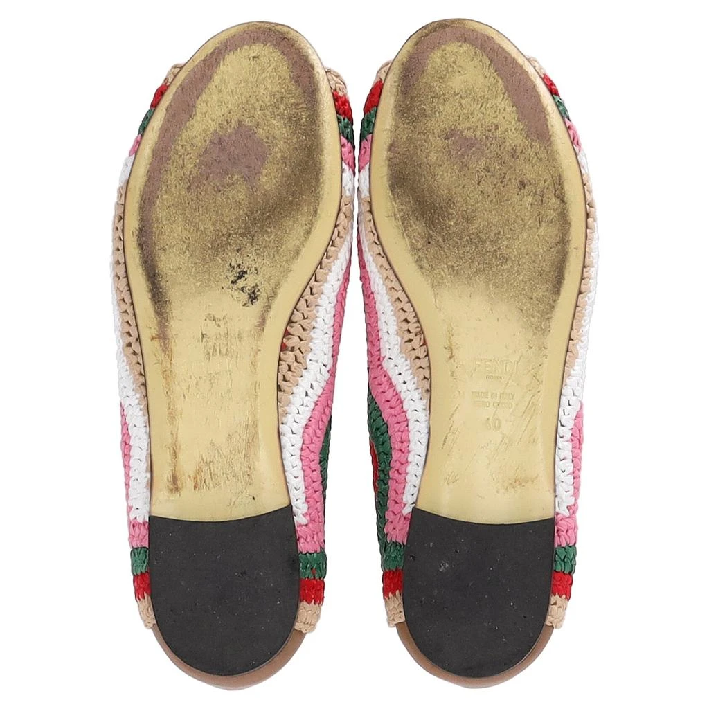 Fendi Chameleon Waves Flats in Multicolor Raffia 6