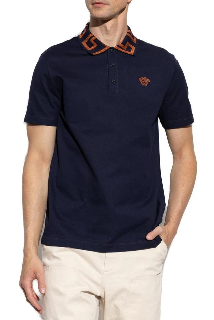 Versace Versace Greca Short-Sleeved Straight Hem Polo Shirt 2