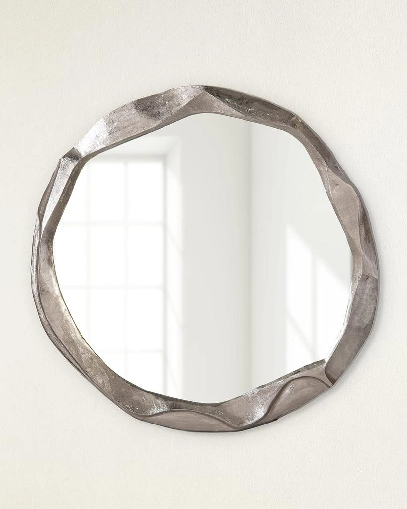 John Richard Round Ruga Nickel Mirror, Small