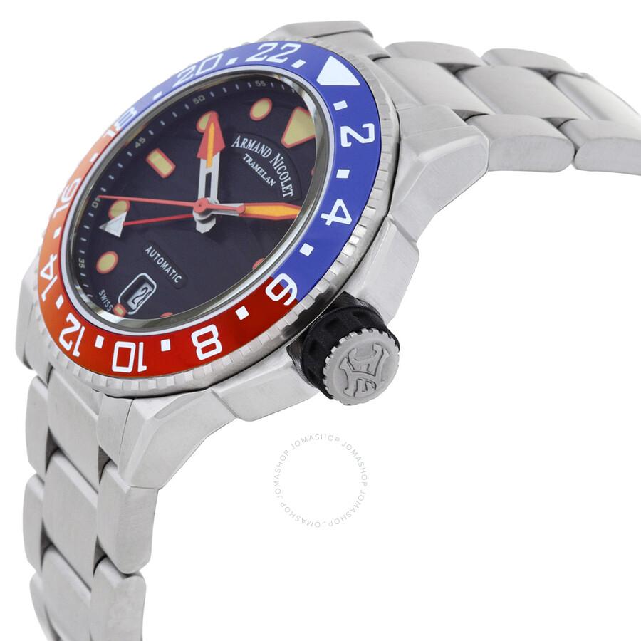Armand Nicolet JSH GMT Automatic Black Dial Men's Watch A487RGN-NO-MA2481AA