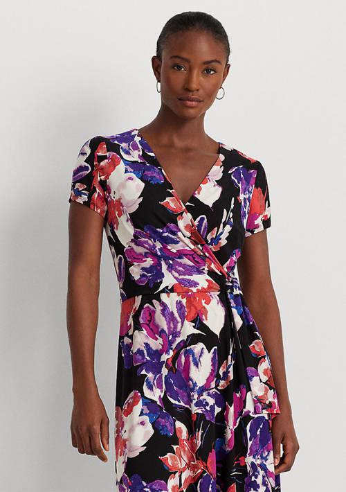 Lauren Ralph Lauren Ralph Lauren Floral Stretch Jersey Surplice Dress Dresses Skirts BeyondStyle