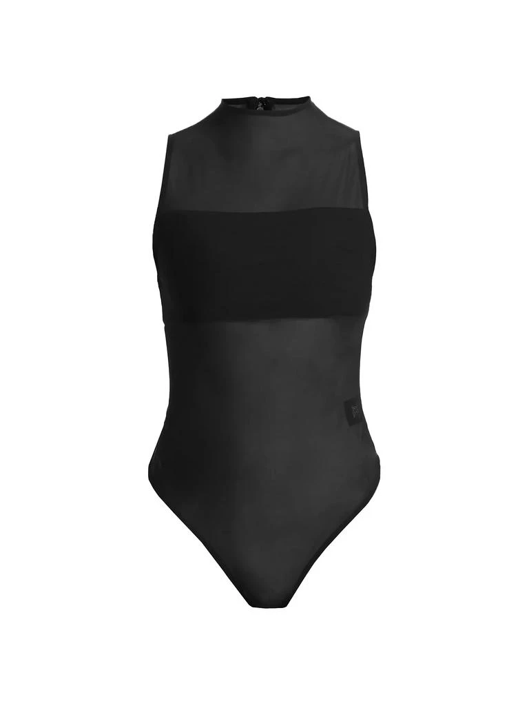 Alice + Olivia Nichol Mesh Mock Turtleneck Bodysuit 1