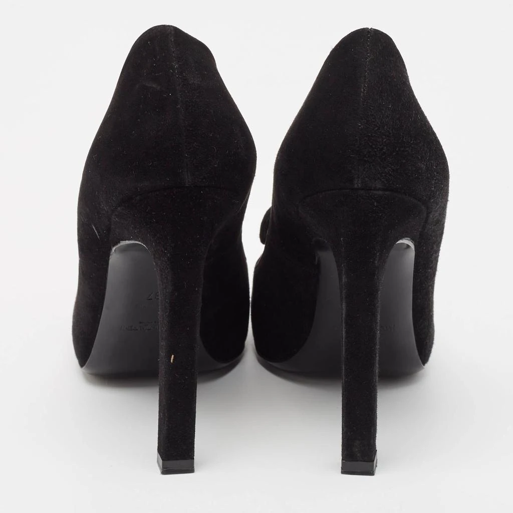 Yves Saint Laurent Yves Saint Laurent Black Suede Round Toe Pumps Size 37 5