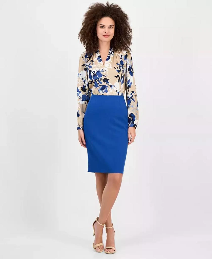 Kasper Women's Stretch-Crepe Knee-Length Pencil Skirt 2