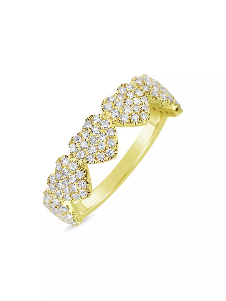 Meira T 14K Yellow Gold &amp; 0.62 TCW Diamonds Hearts Ring