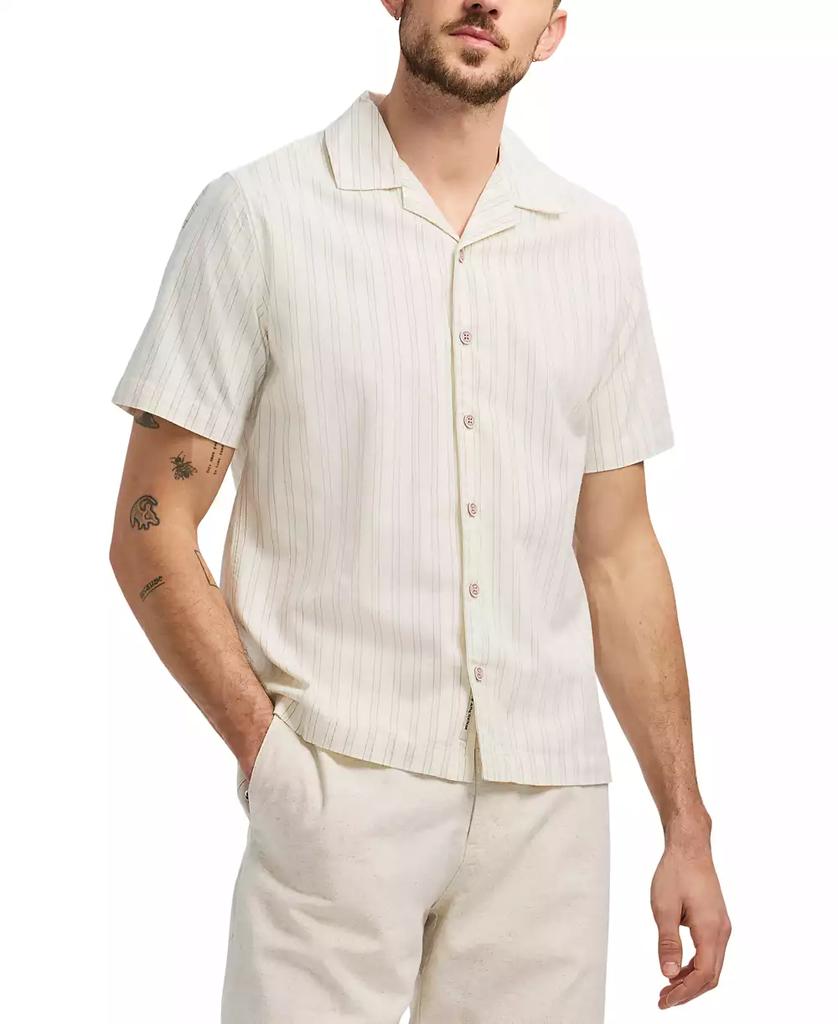 BUFFALO David Bitton Men's Salaman Short Sleeve Striped Button-Front Camp Shirt