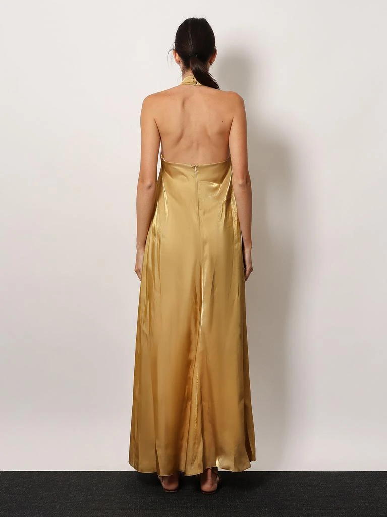 ACTUALEE Flared satin long dress 3