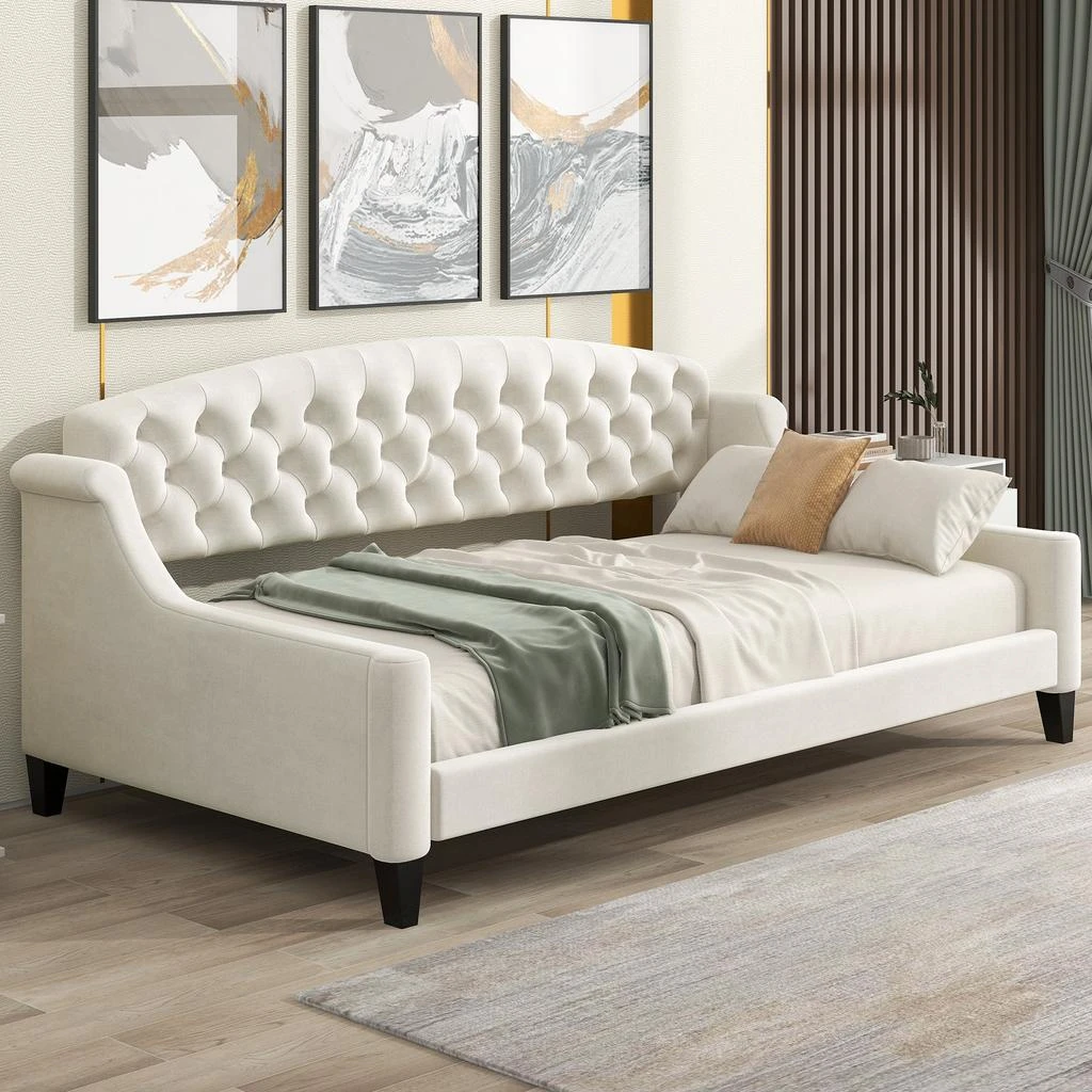 Streamdale Furniture Streamdale Modern Luxury Tufted Button Daybed 5