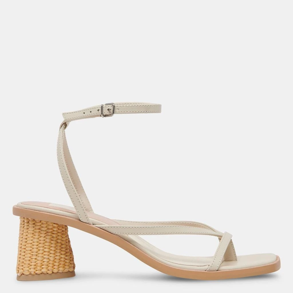Dolce Vita Banita Wide Sandals Ivory Leather 1