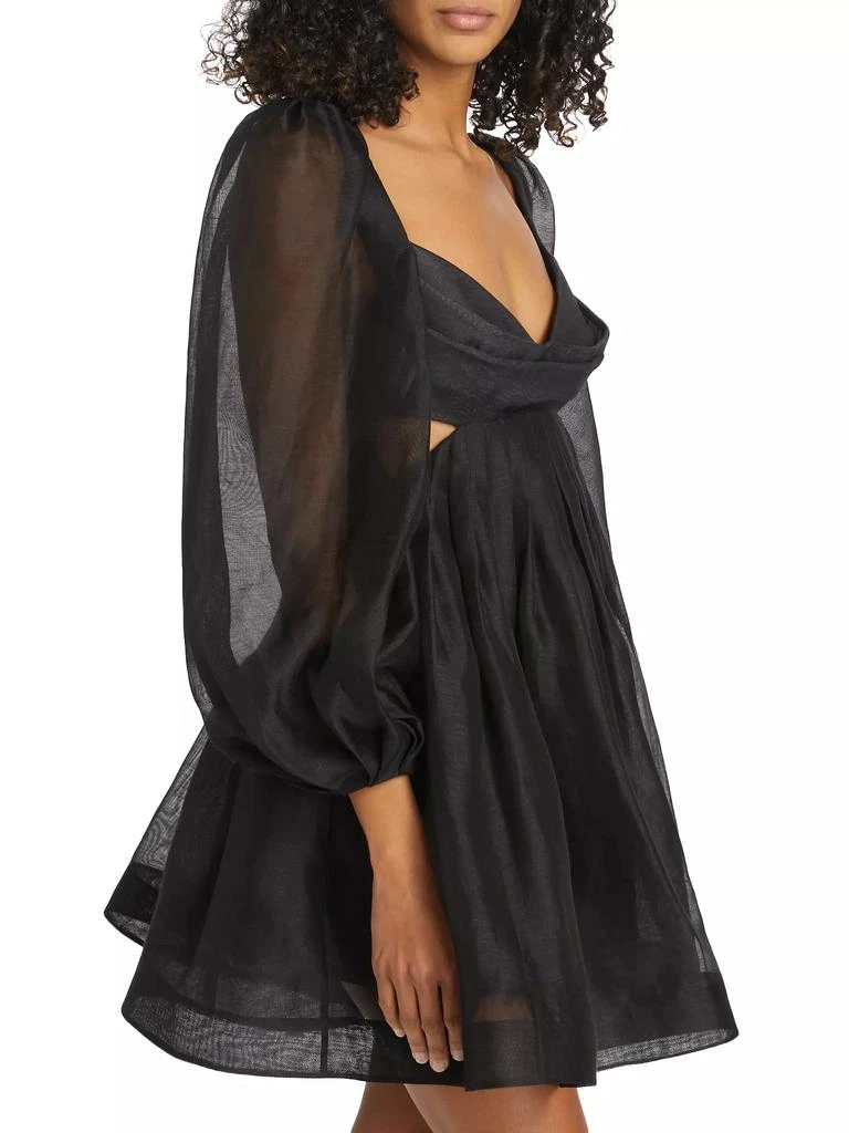 Zimmermann Harmony Linen-Silk Cut-Out Minidress 4