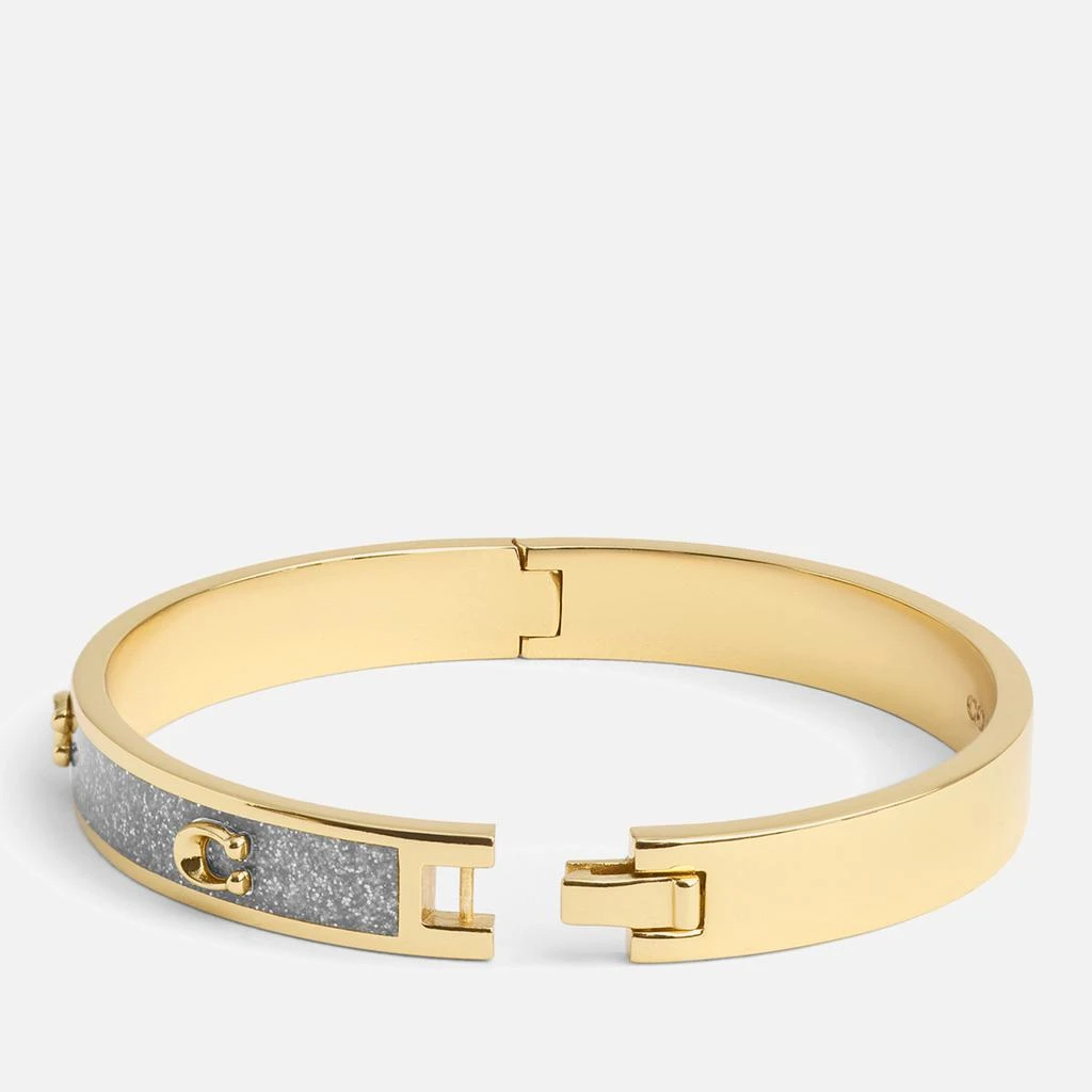 Coach Signature C Glitter Silver-Tone Bangle Bracelet 4