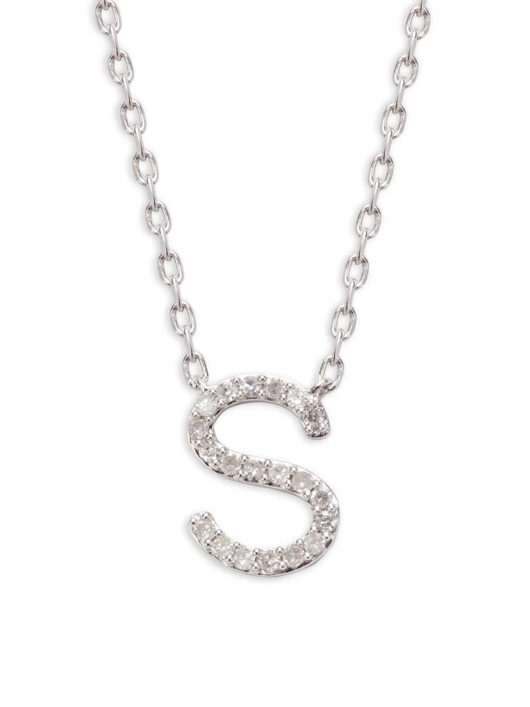 Effy ENY Sterling Silver 
0.15 TCW Diamond S Initial Pendant Necklace
