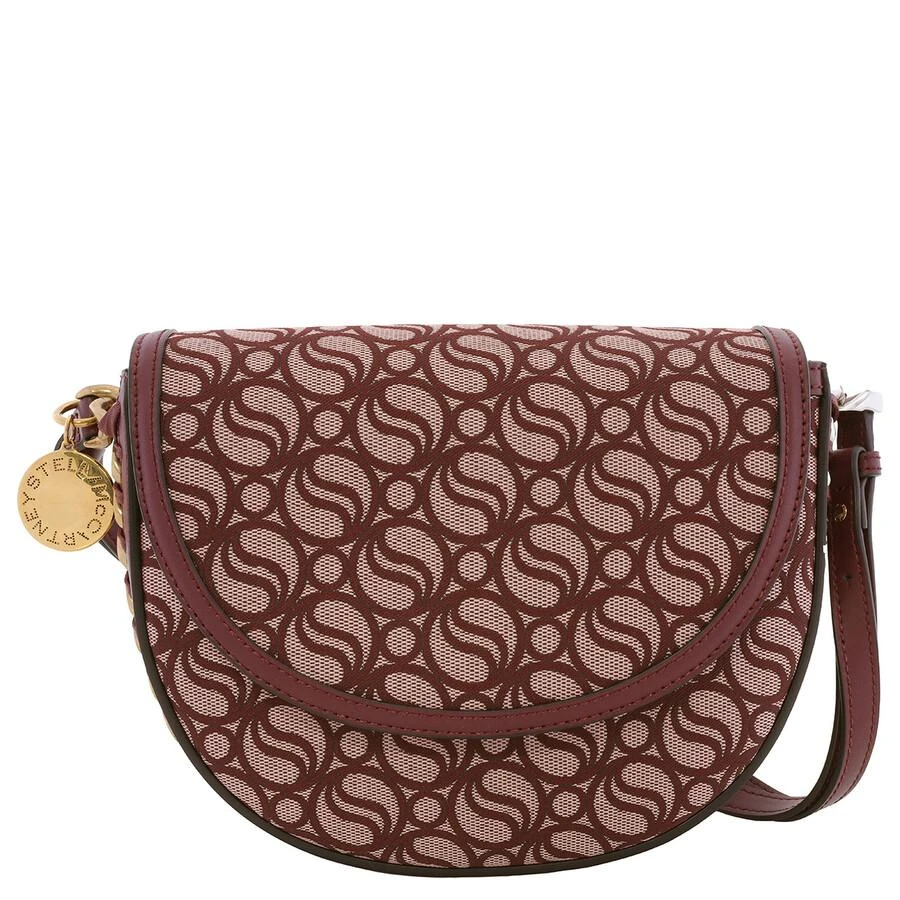 Stella McCartney Ladies Burgundy Frayme Medium S-Wave Flap Shoulder Bag 1