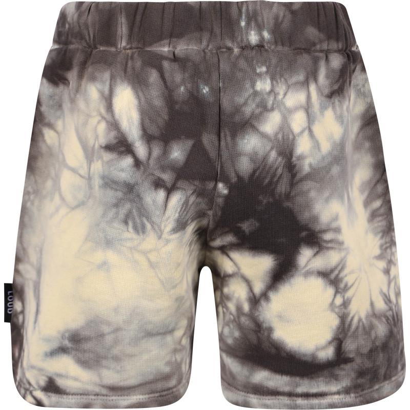 Loud Apparel Tie dye organic shorts in grey and cream