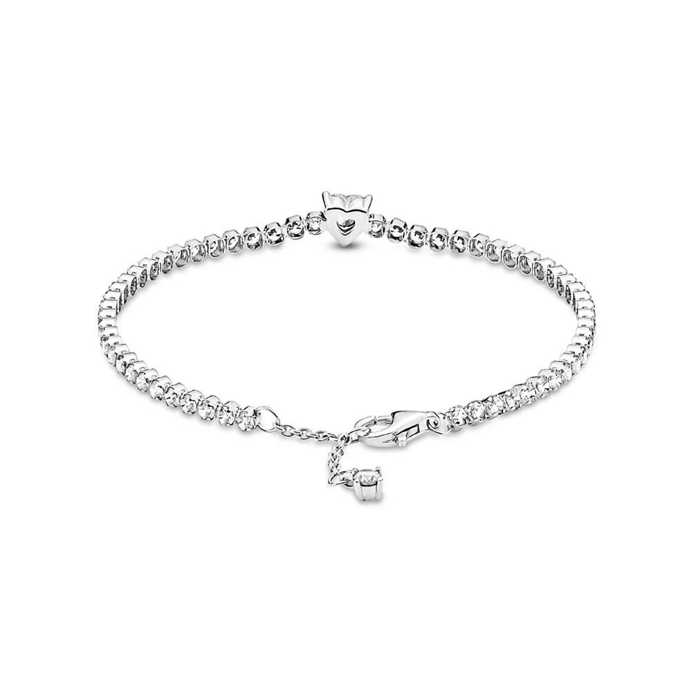 Pandora Cubic Zirconia Sparkling Heart Tennis Bracelet 2