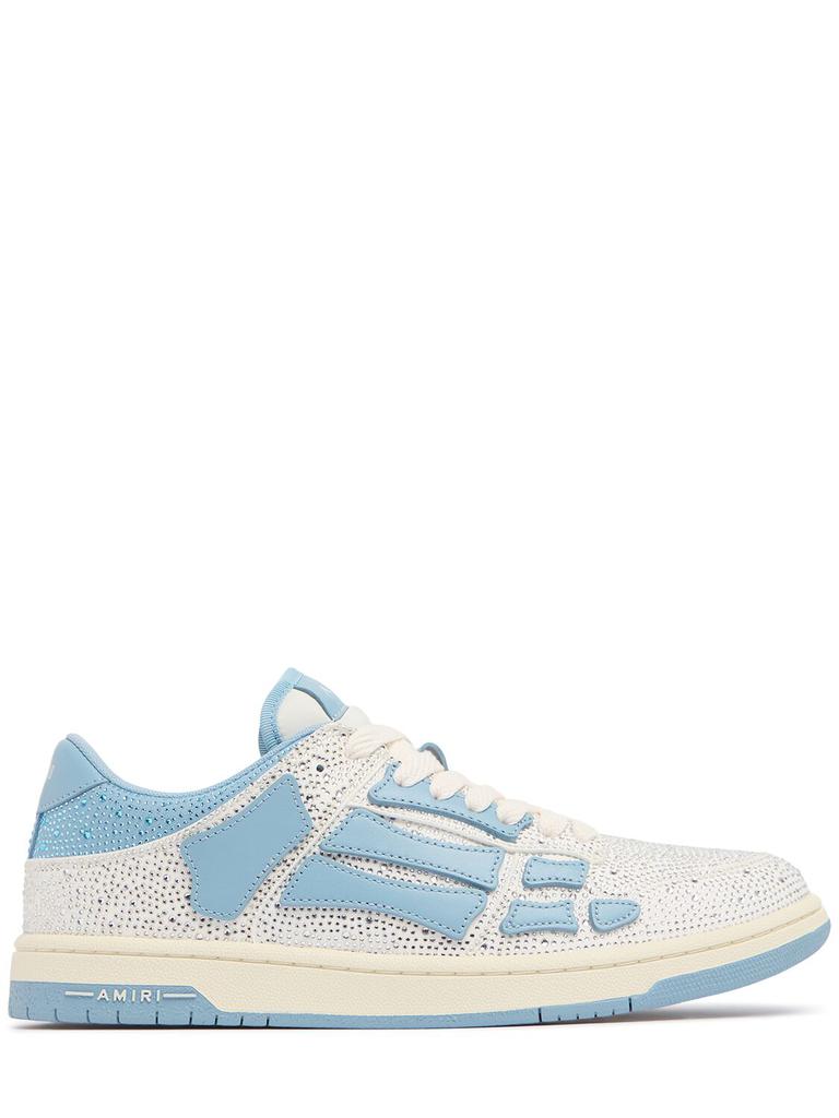 AMIRI White & Blue Shimmer Skel Top Low Sneakers IT-40