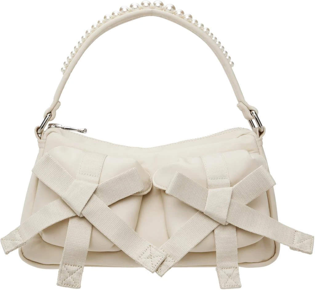 Simone Rocha Off-White Beaded Utility Bow Pochette Bag 1