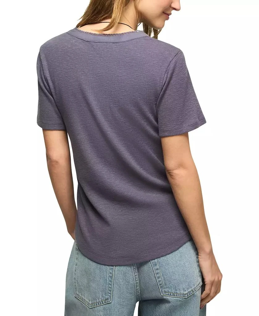 Lucky Brand Women
s Short-Sleeve Cutwork Henley Top 4
