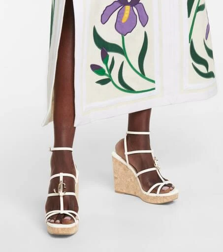 Jimmy Choo JC 110 leather wedge sandals 4