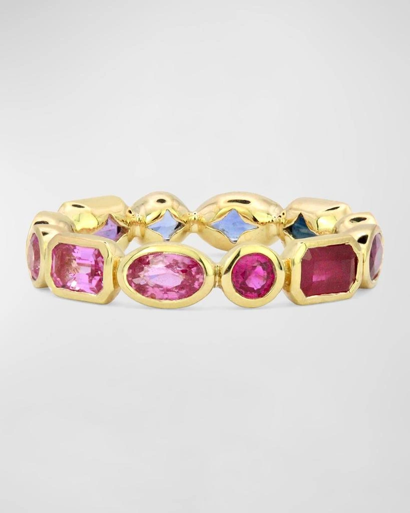 Stevie Wren 18K Yellow Gold Lunar Ombre Gem Multi-Shape Eternity Band 1