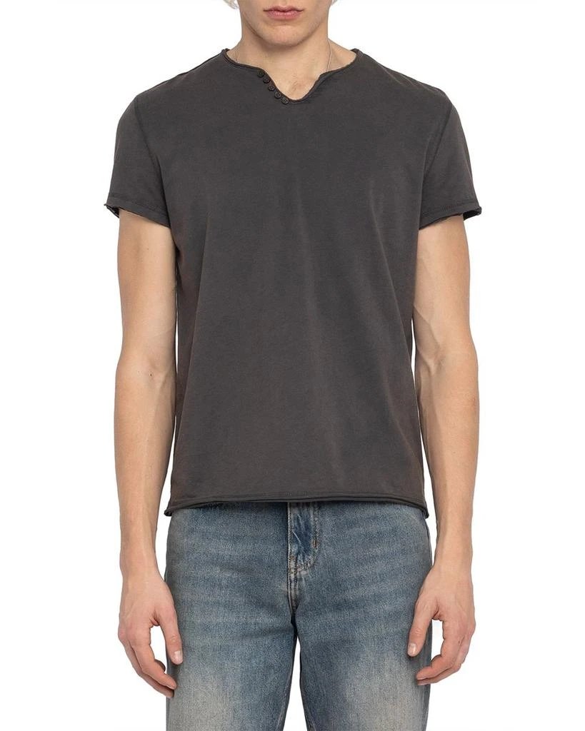 ZADIG & VOLTAIRE Monastir Split Collar Graphic Tee 1