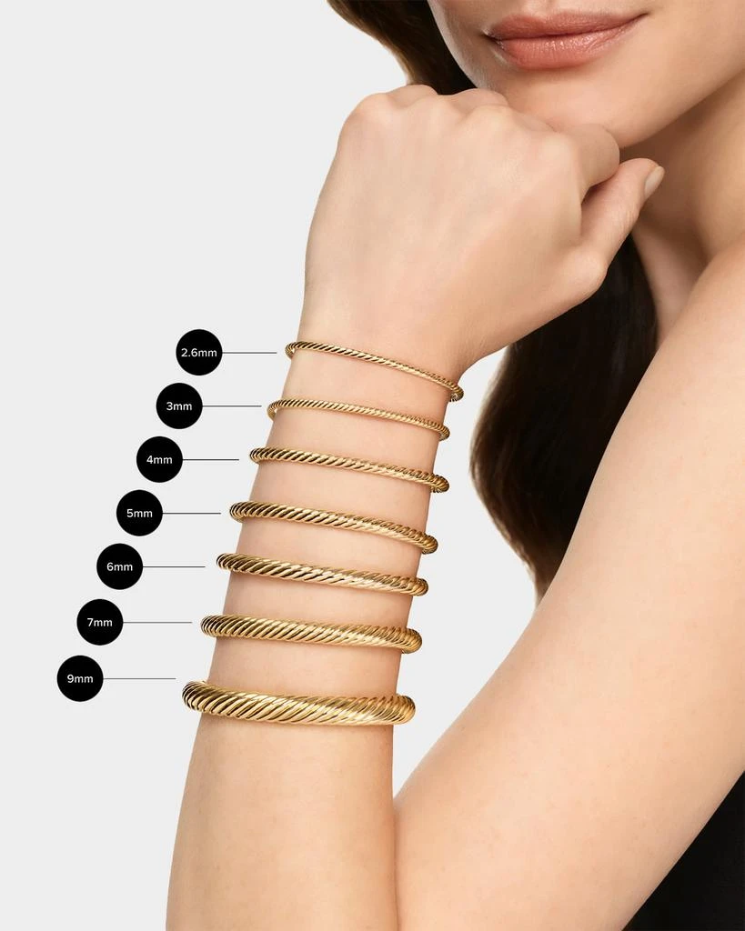 David Yurman Cablespira Flex Bracelet with Gemstones and Diamonds in 18K Gold, 6mm 4