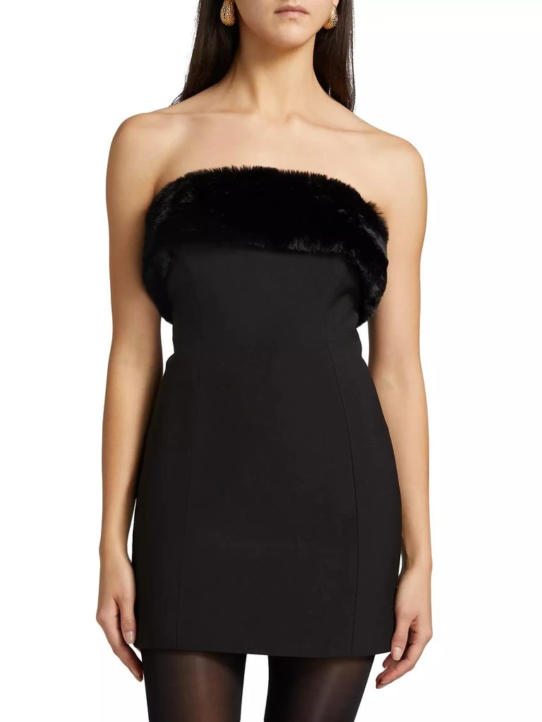 Ronny Kobo Clause Faux Fur-Trimmed Minidress 3