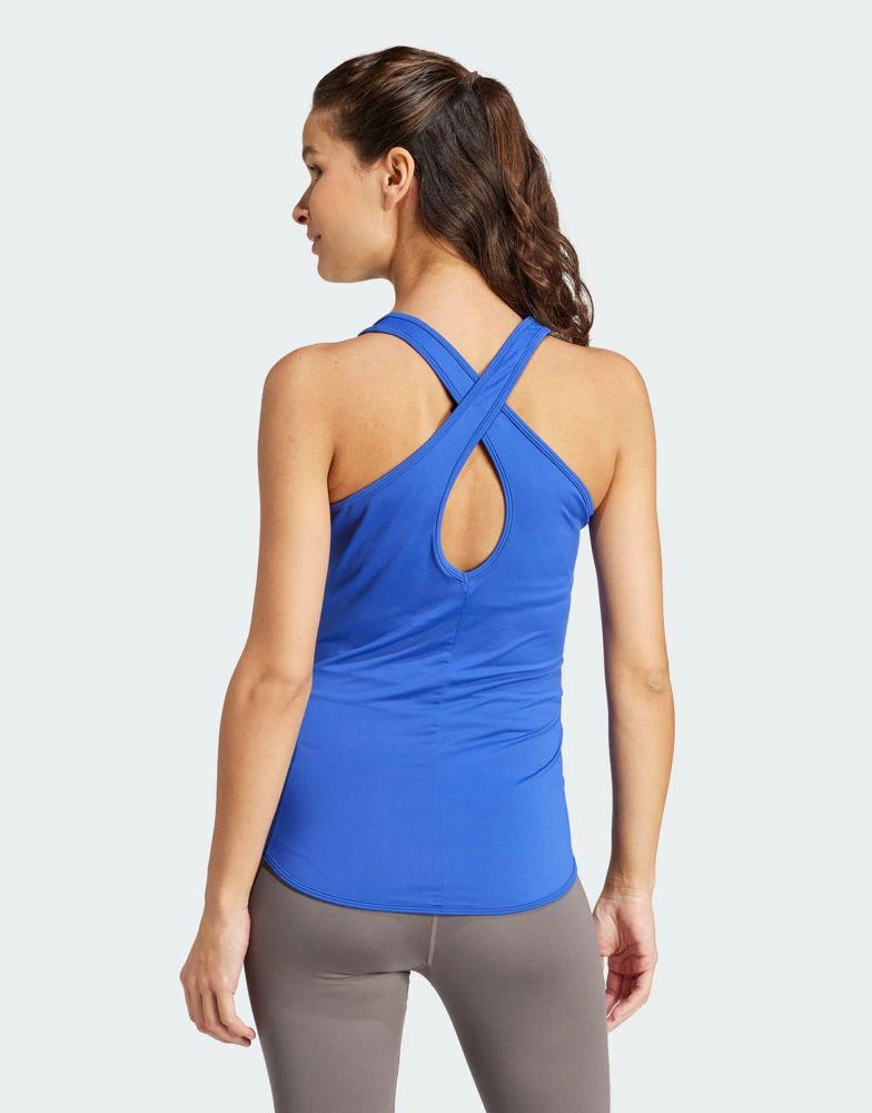 adidas performance adidas Performance Maternity Aeroready train essentials slim-fit tank top in blue 2