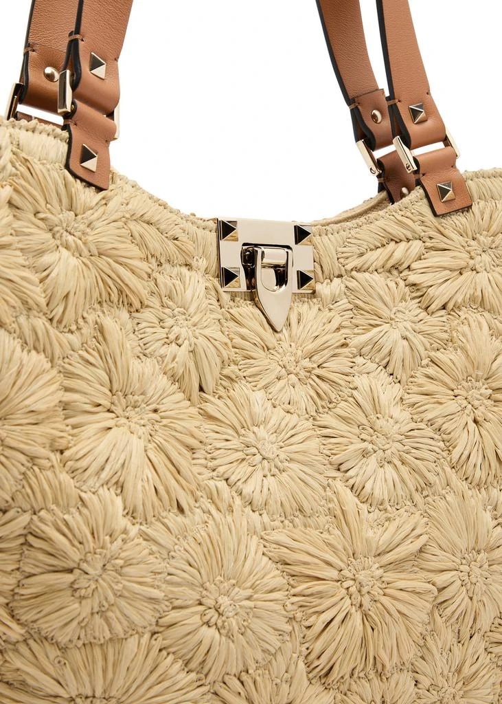 Valentino Rockstud small raffia tote 3