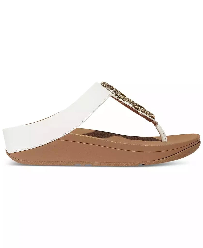 FitFlop Women's Fino Crystal Chain Leather Toe-Post Sandals 2