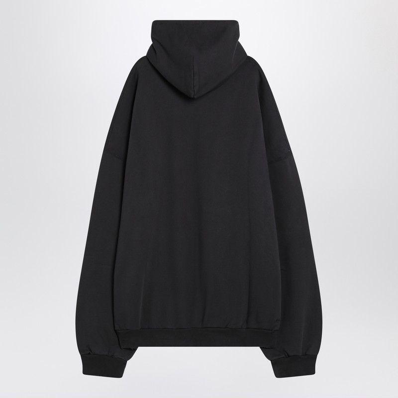 Balenciaga OPTICAL BLACK WASHED OVERSIZED HOODIE