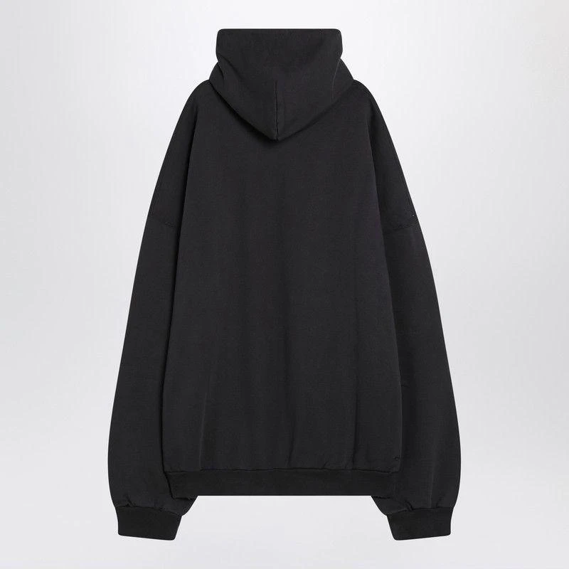 Balenciaga OPTICAL BLACK WASHED OVERSIZED HOODIE 2