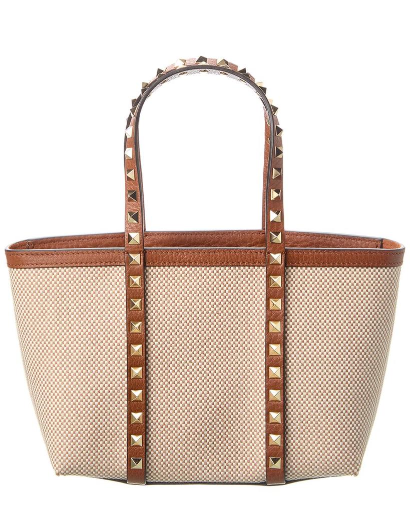 【VALENTINO】 Rockstud Mini leather tote bag Rockstud Mini leather tote bag in white - Valentino Garavani