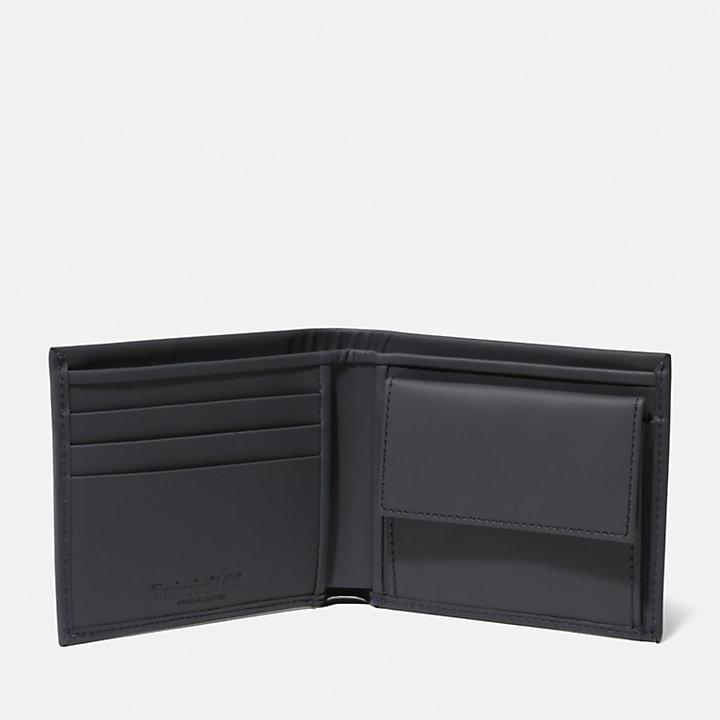 Timberland Flatiron Leather Wallet with Coin Pocket for Men in Navy