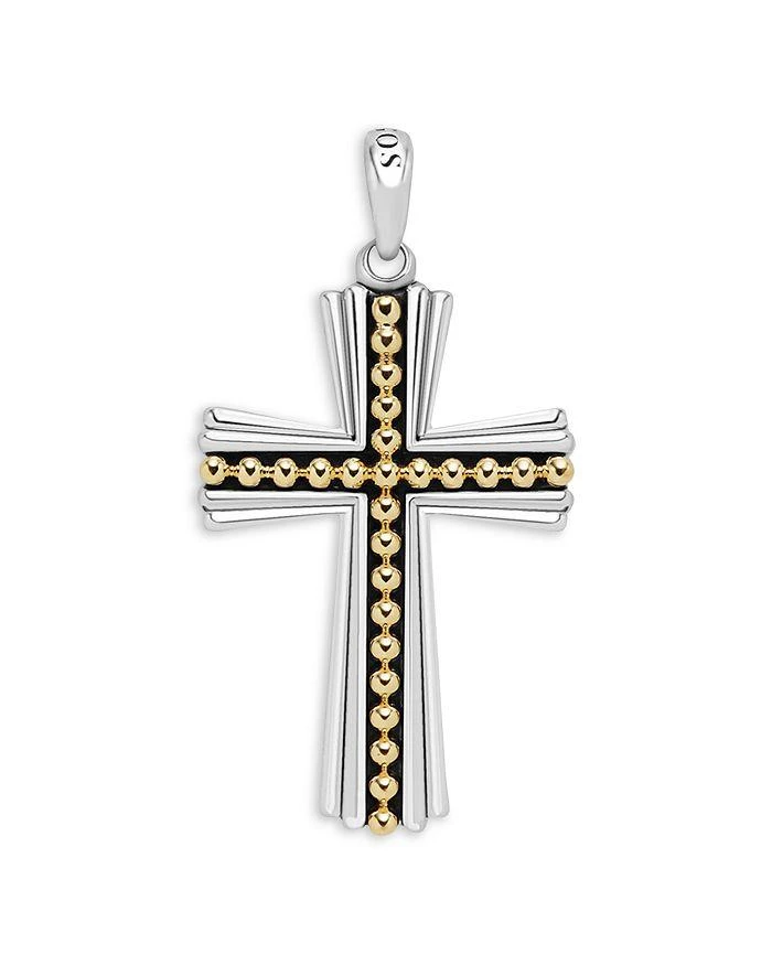 LAGOS Men
s 18K Yellow Gold
Sterling Silver Anthem Caviar Bead Cross Pendant - Exclusive