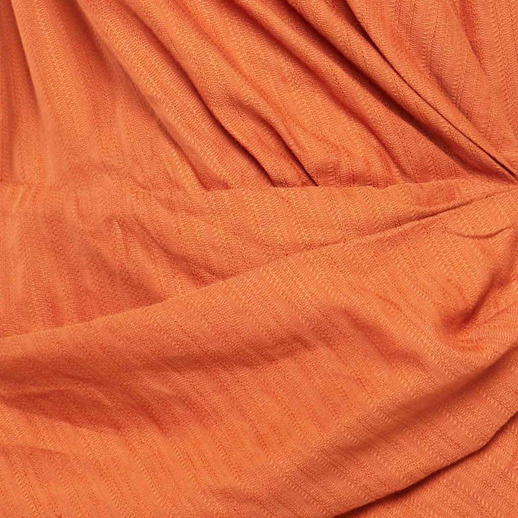 Jacquemus Jacquemus Orange Linen Blend Le Souk Wrap Dress M 3