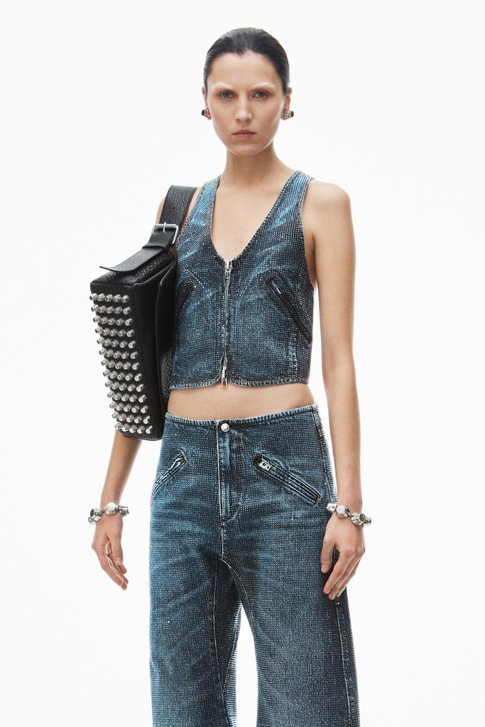 Alexander Wang Vest In Denim Trompe-L'Oeil - BeyondStyle